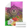 Tuvalu Premium Blanket - Manta Ray Tropical Flowers 6