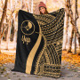 Yap Premium Blanket - Gold Polynesian Tentacle Tribal Pattern 5