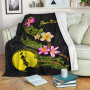 New Caledonia Polynesian Custom Personalised Blanket - Plumeria Tribal 1