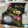 Marshall Islands Polynesian Custom Personalised Blanket - Plumeria Tribal 2