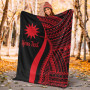 Nauru Custom Personalised Premium Blanket - Red Polynesian Tentacle Tribal Pattern 5