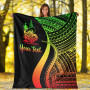 New Caledonia Custom Personalised Premium Blanket - Reggae Polynesian Tentacle Tribal Pattern Crest 6
