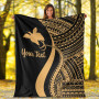 Papua New Guinea Custom Personalised Premium Blanket - Gold Polynesian Tentacle Tribal Pattern 6