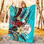 Niue Premium Blanket - Tribal Flower With Special Turtles Blue Color 4