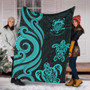 Tuvalu Premium Blanket - Turquoise Tentacle Turtle 3