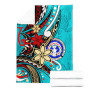 Northern Mariana Islands Premium Blanket - Tribal Flower With Special Turtles Blue Color 7