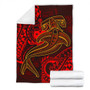 Samoa Premium Blanket - Red Shark Polynesian Tattoo 7