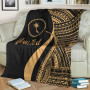 Chuuk Custom Personalised Premium Blanket - Gold Polynesian Tentacle Tribal Pattern 3