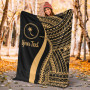 Chuuk Custom Personalised Premium Blanket - Gold Polynesian Tentacle Tribal Pattern 5