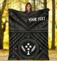Kosrae Personalised Premium Blanket - Kosrae Flag In Polynesian Tattoo Style (Black) 3