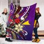 Tokelau Premium Blanket - Tribal Flower With Special Turtles Purple Color 6