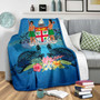 Fiji Premium Blanket - Turtle Hibiscus Tapa Patterns 3