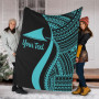 Tokelau Custom Personalised Premium Blanket - Turquoise Polynesian Tentacle Tribal Pattern 1