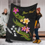 Kosrae Polynesian Custom Personalised Blanket - Plumeria Tribal 6