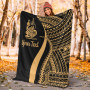 New Caledonia Custom Personalised Premium Blanket - Gold Polynesian Tentacle Tribal Pattern Crest 5