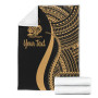 New Caledonia Custom Personalised Premium Blanket - Gold Polynesian Tentacle Tribal Pattern Crest 7