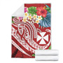 Wallis and Futuna Polynesian Premium Blanket - Summer Plumeria (Red) 7