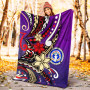 Northern Mariana Islands Premium Blanket - Tribal Flower With Special Turtles Purple Color 4
