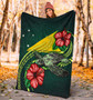 Tokelau Polynesian Premium Blanket - Green Turtle Hibiscus 4