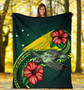 Tokelau Polynesian Premium Blanket - Green Turtle Hibiscus 5