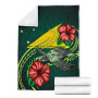 Tokelau Polynesian Premium Blanket - Green Turtle Hibiscus 7