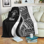 Niue Premium Blanket - White Polynesian Tentacle Tribal Pattern 2