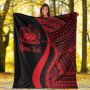 Samoa Custom Personalised Premium Blanket - Red Polynesian Tentacle Tribal Pattern 6