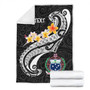 Samoa Custom Personalised Premium Blanket- Samoa Seal  Polynesian Patterns Plumeria (Black) 7