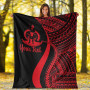 Vanuatu Custom Personalised Premium Blanket - Red Polynesian Tentacle Tribal Pattern 6