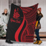 New Caledonia Custom Personalised Premium Blanket - Red Polynesian Tentacle Tribal Pattern Crest 1