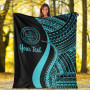 Palau Custom Personalised Premium Blanket - Turquoise Polynesian Tentacle Tribal Pattern Crest 6