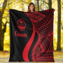 Guam Premium Blanket - Red Polynesian Tentacle Tribal Pattern 6