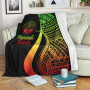 Marshall Islands Premium Blanket - Reggae Polynesian Tentacle Tribal Pattern Crest 2