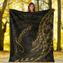 Samoa Premium Blanket - Polynesian Pattern Style Gold Color 6