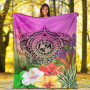 Tonga Premium Blanket - Manta Ray Tropical Flowers 5