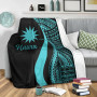 Nauru Premium Blanket - Turquoise Polynesian Tentacle Tribal Pattern 4