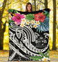 Fiji Polynesian Premium Blanket - Summer Plumeria (Black) 5