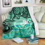 Yap State Premium Blanket - Vintage Floral Pattern Green Color 1