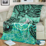 Yap State Premium Blanket - Vintage Floral Pattern Green Color 2