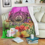 Vanuatu Premium Blanket - Manta Ray Tropical Flowers 2