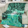 Marshall Islands Premium Blanket - Vintage Floral Pattern Green Color 2
