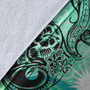Marshall Islands Premium Blanket - Vintage Floral Pattern Green Color 8