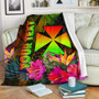 Wallis and Futuna Polynesian Personalised Premium Blanket - Hibiscus and Banana Leaves 1