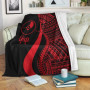 Yap Premium Blanket - Red Polynesian Tentacle Tribal Pattern 2