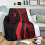 Yap Premium Blanket - Red Polynesian Tentacle Tribal Pattern 3