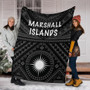 Marshall Premium Blanket - Marshall Seal With Polynesian Tattoo Style (Black) 6