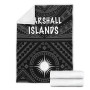 Marshall Premium Blanket - Marshall Seal With Polynesian Tattoo Style (Black) 7