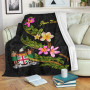 Fiji Polynesian Custom Personalised Blanket - Plumeria Tribal 1