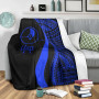 Yap Premium Blanket - Blue Polynesian Tentacle Tribal Pattern 4
