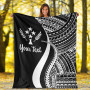 Kosrae Custom Personalised Premium Blanket - White Polynesian Tentacle Tribal Pattern 6